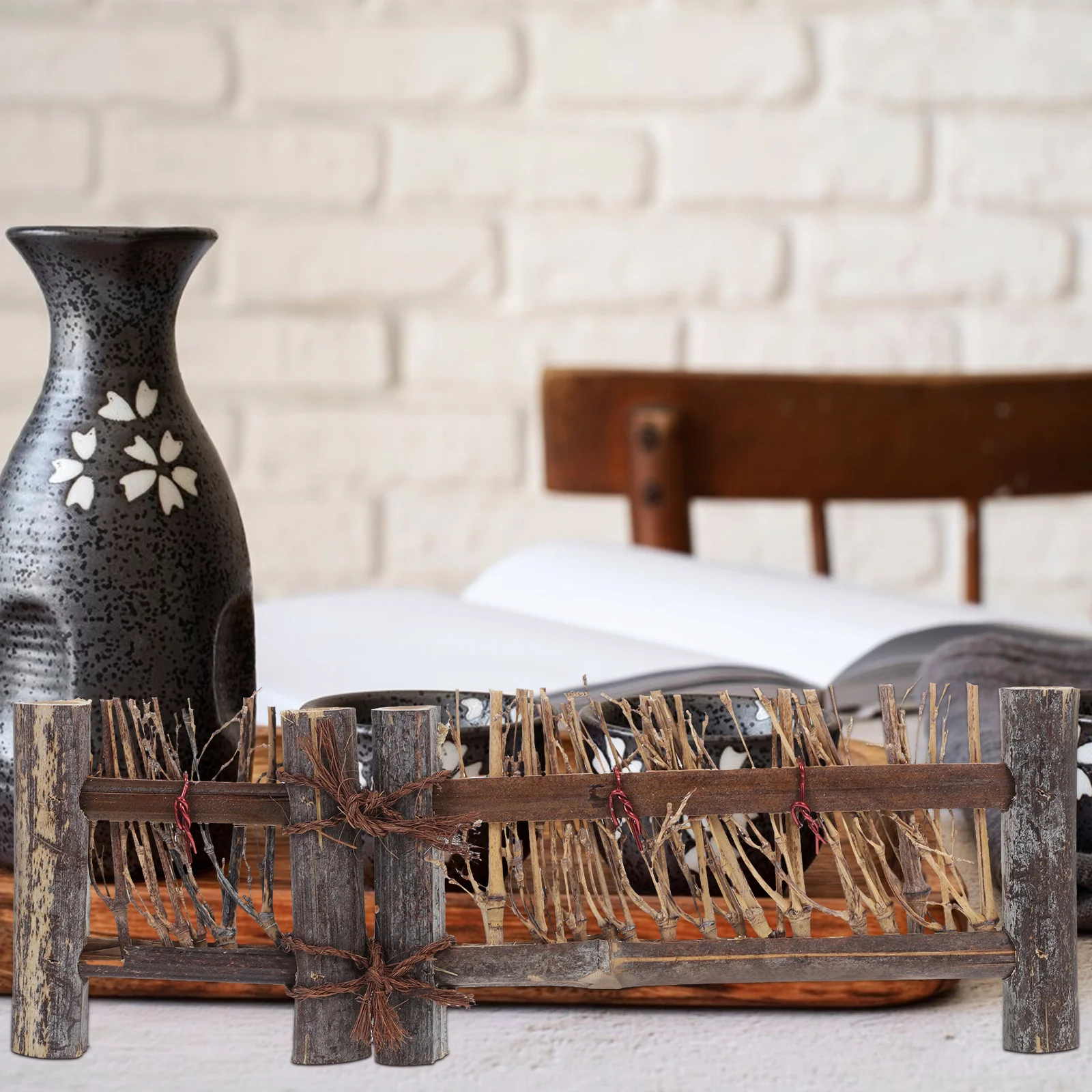 

Bamboo Screen Fence for Outdoor Indoor Use Mini Garden Border Decorative Privacy Panel for Fairy Garden and Bonsai