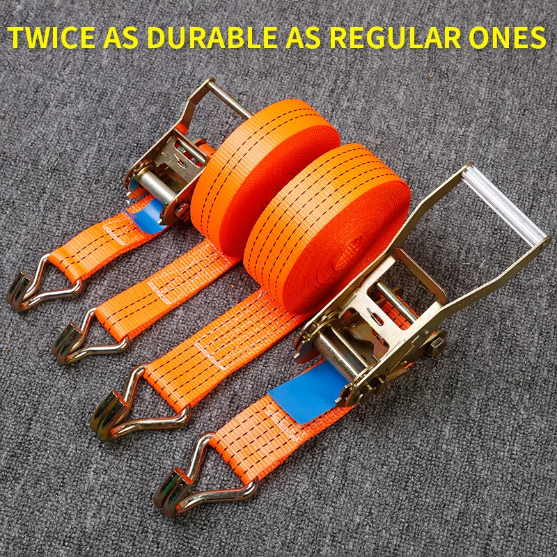 Heavy Duty Ratchet Straps Tie Down With S Hooks For Truck Trailer ATV Motorcycle Cargo Securing