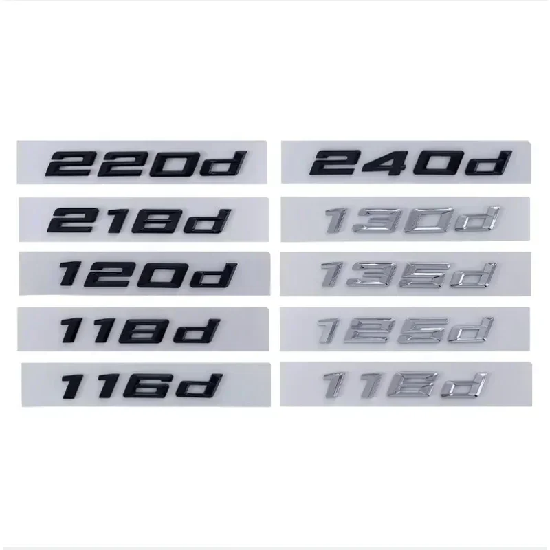 

3d ABS Chrome Black Car Letters Sticker For BMW 116d 118d 120d 125d 130d 135d 218d 220d 240d Logo Emblem Badge Decal Accessories