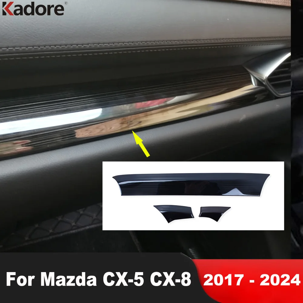 

For Mazda CX5 CX-5 KF CX-8 2017-2022 2023 2024 Carbon Fiber Car Center Console Dashboard Panel Cover Trim Interior Accessories