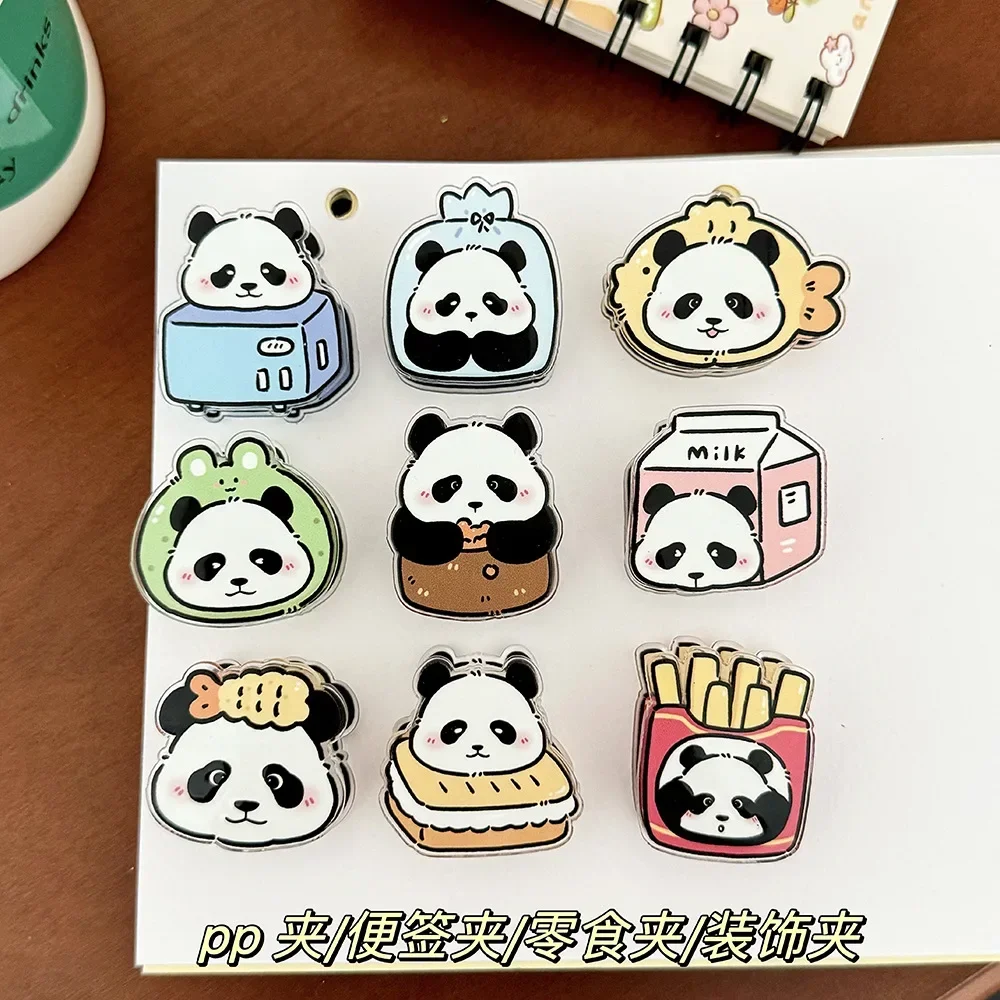 1pcs Cute Panda Cartoon Decorative Gift Sealing Clip Note Holder for Cute Little Gifts for Students