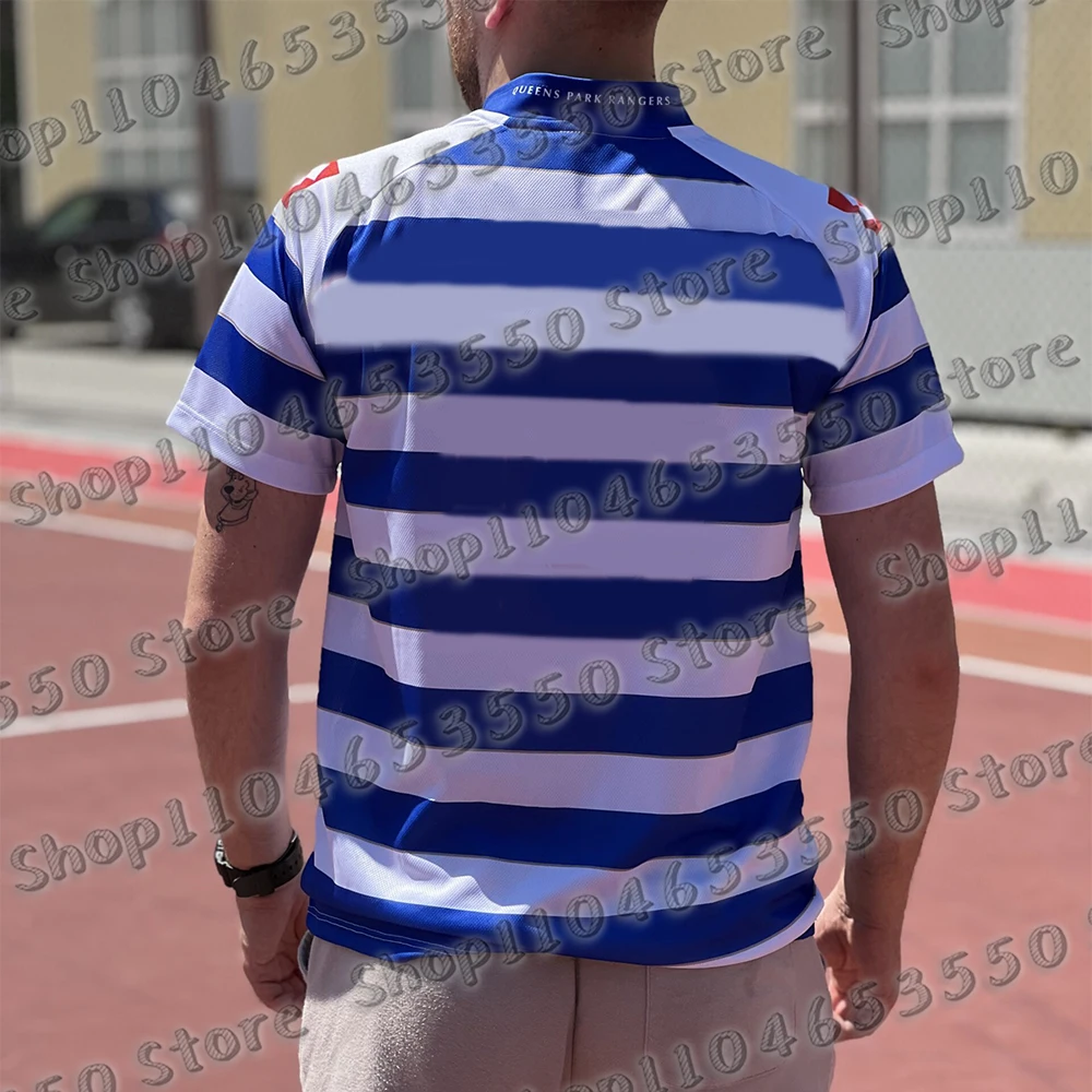 الوافدين الجدد الرجال ثلاثية الأبعاد الطباعة كوينز بارك رينجرز قميص كرة القدم 2012 ريترو الخامس الرقبة جيرسي للأطفال/الكبار بلوزات الحجم العالمي