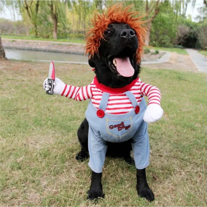 Dog Cat Pet Funny Costume Chucky Deadly Doll Cosplay Party Fancy Festival Cloth cat clothes