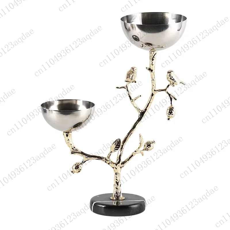 Light Luxury New Chinese Style Bird Fruit Plate Ornament Model Room  Restaurant Abstract Art Snack Dried Fruit Bowl Decoration