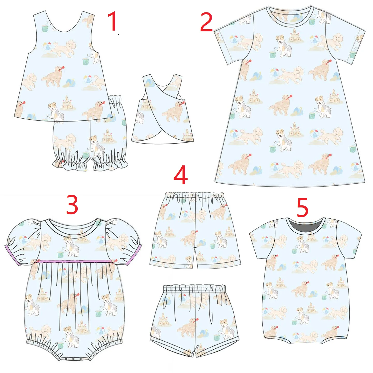 

Custom baby clothes kids onesies animal floral print toddler suits skirts