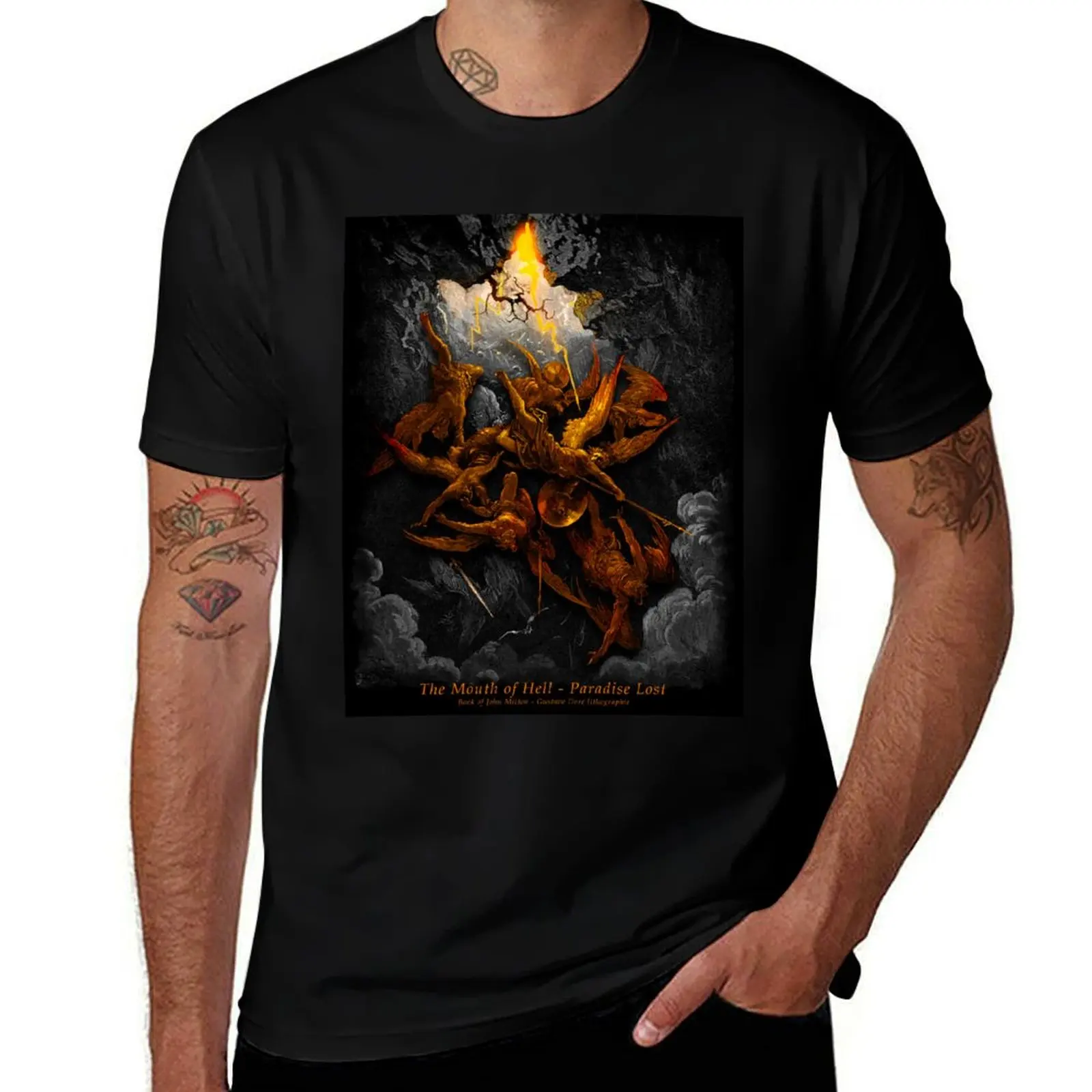 Lithograph - Gustave Doré - Paradise Lost - The Mouth of Hell John Milton T-Shirt blanks cute clothes mens t shirt graphic