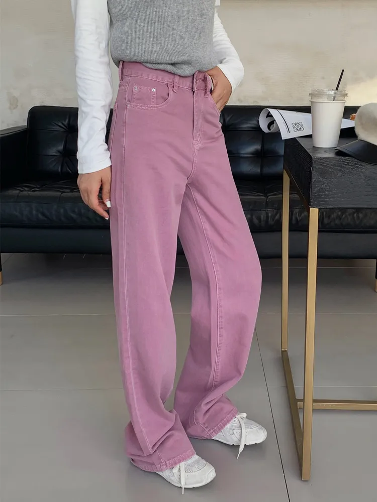 Purple Baggy Jeans Women 2024 Fashion Autumn Wide Denim Pantalones De Mujer Casual Vintage High Waisted Long Mom  Jeans Femme