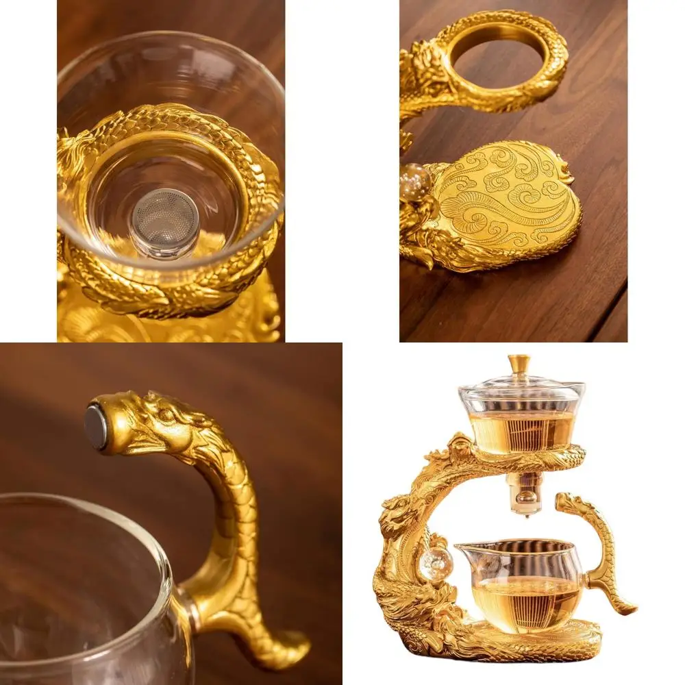 

Полуавтоматический чайный сервиз Dragon с заварочным устройством для заваривания золотистого чайника