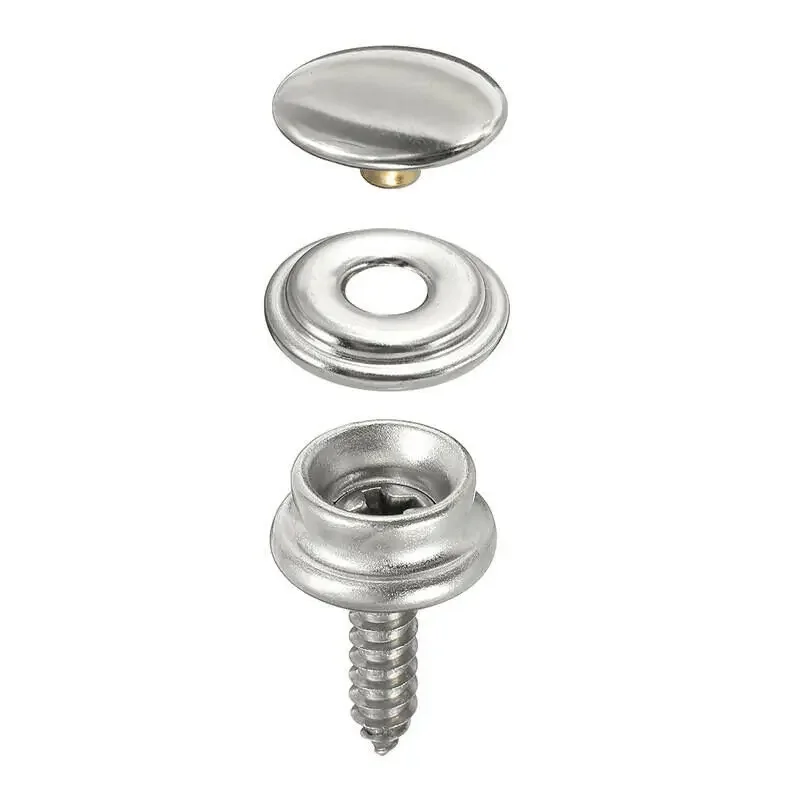 10set 15mmStainless Steel Tapping Snap Fastener Kit Tent Marine Yacht Boat Canvas Cover Tools Sockets Buttons Car Accessories NE