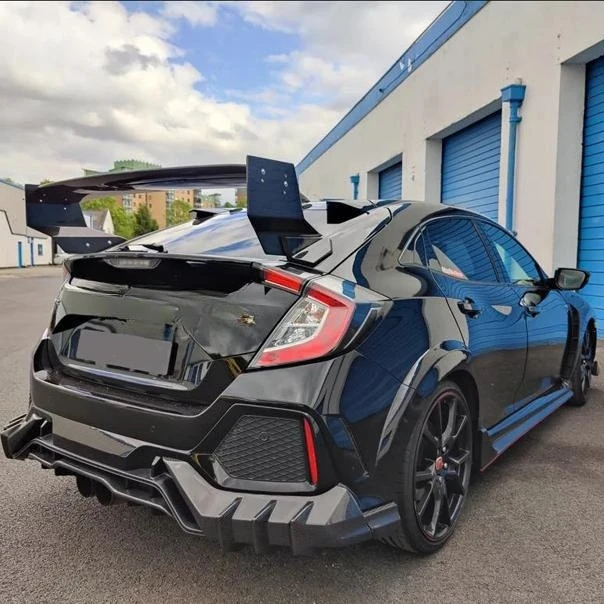 مناسبة لهوندا 10th الجيل سيفيك FK7 FK8 ألياف الكربون الذيل تعديل موجين غير محدود سبويلر ثابت الرياح الجناح