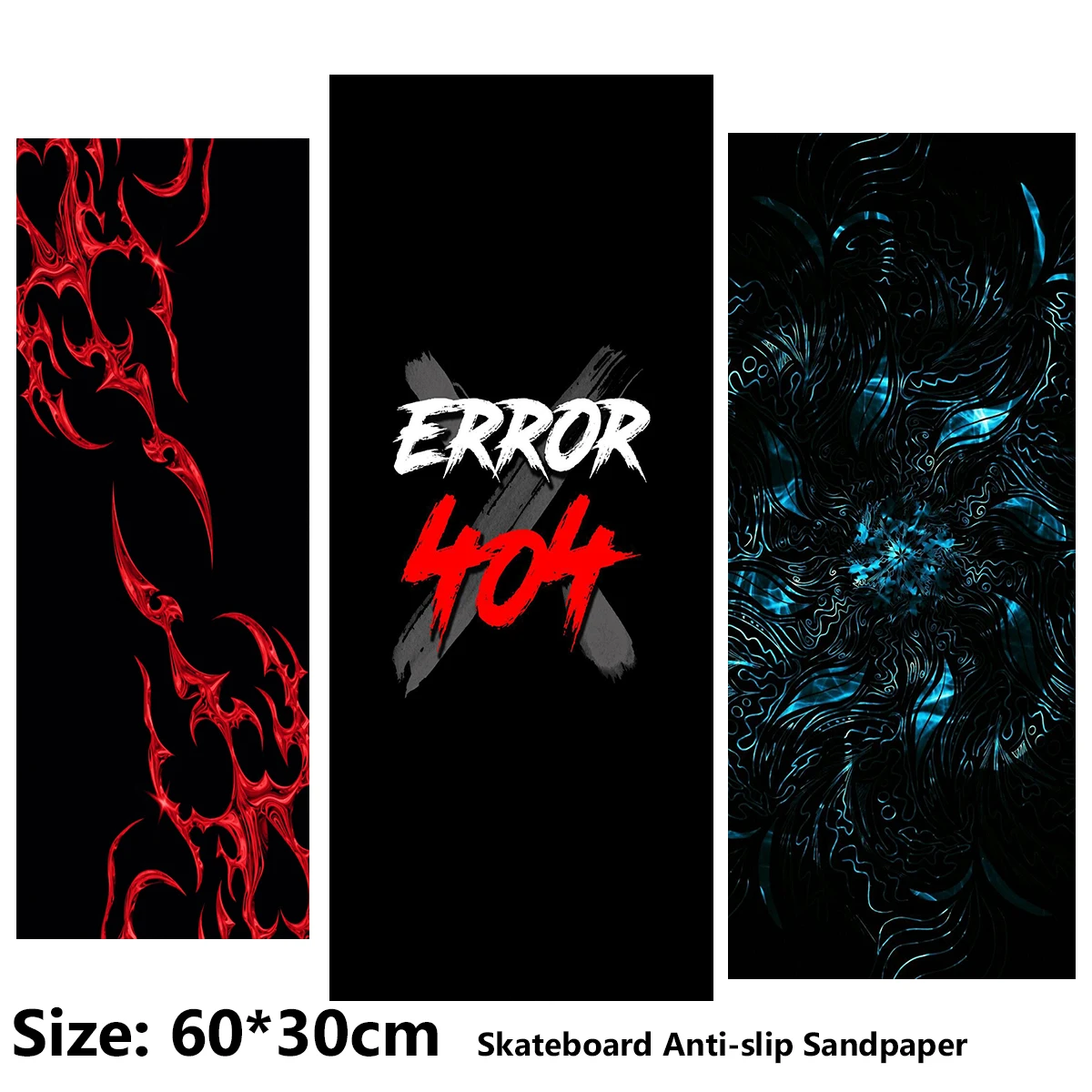 Electric Scooter Anti-slip Sticker Sandpaper Skateboard GripTape Sheet 60*30cm Cool, Wrong Interesting Patterns