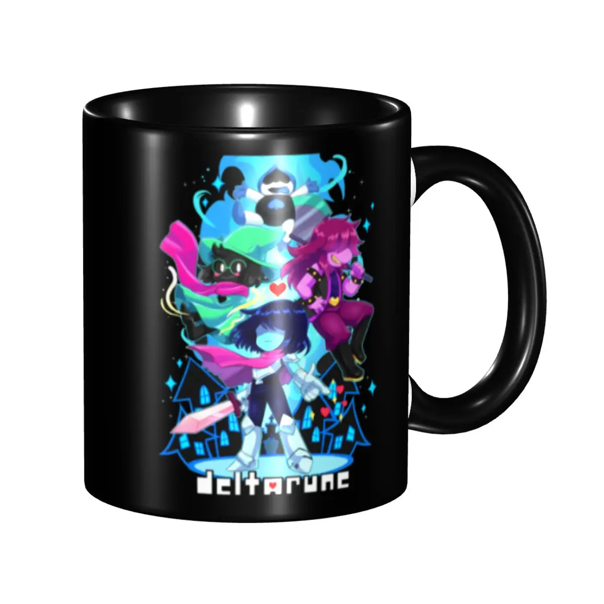 Taza Brillante Personalizada con Runa Delta de Amor, Taza de Cerámica DIY Tenna Deltarune para Té, Leche y Café
