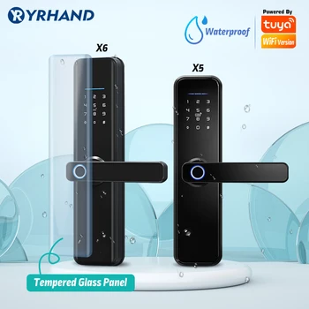 Waterproof cerradura intelige Tuya biometric fingerprint security smart intelligent WiFi APP password electronic smart door lock