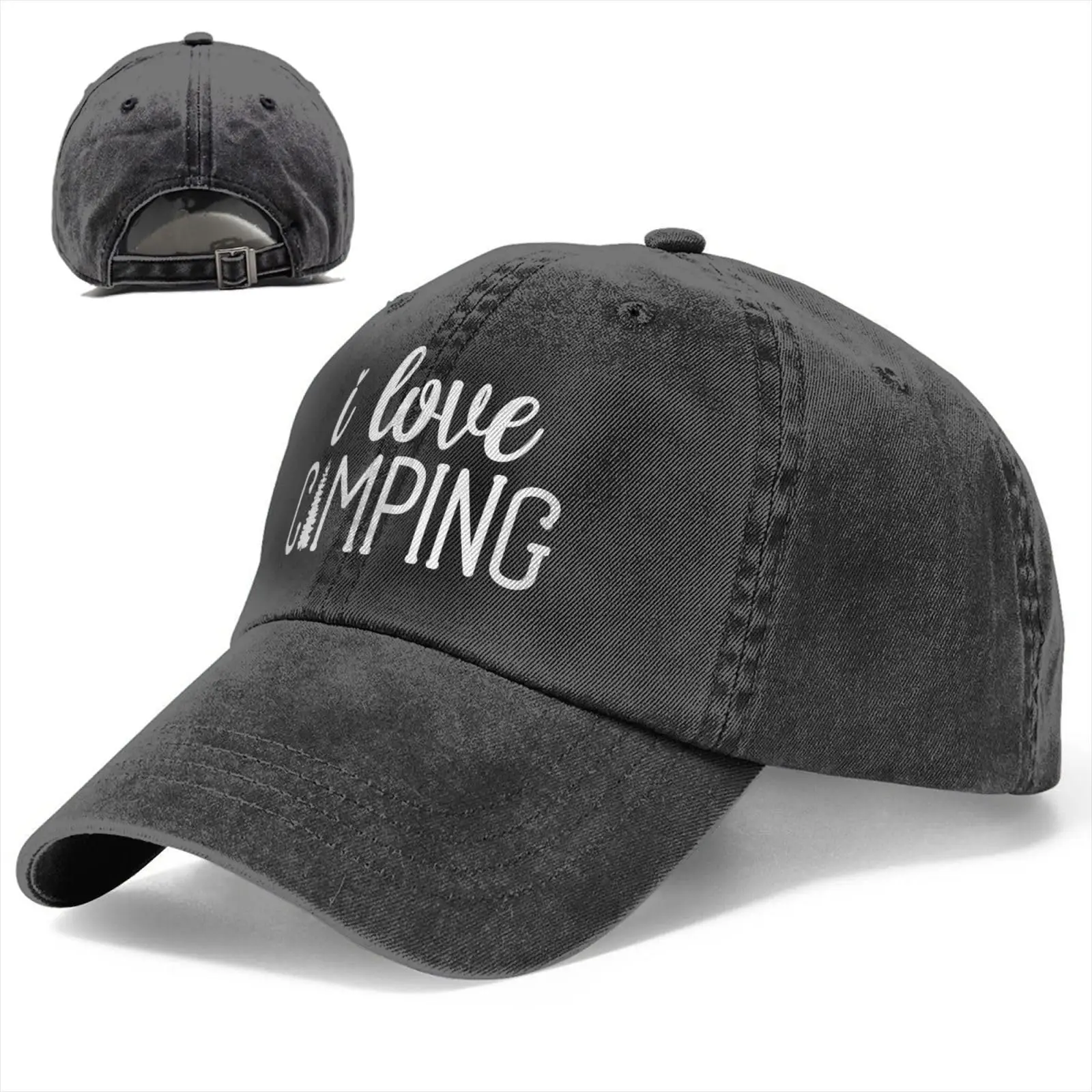 I Love Camping Baseball Cap Golf Dad Hat Adjustable Original Classic Low Profile Cotton Hats Men Women