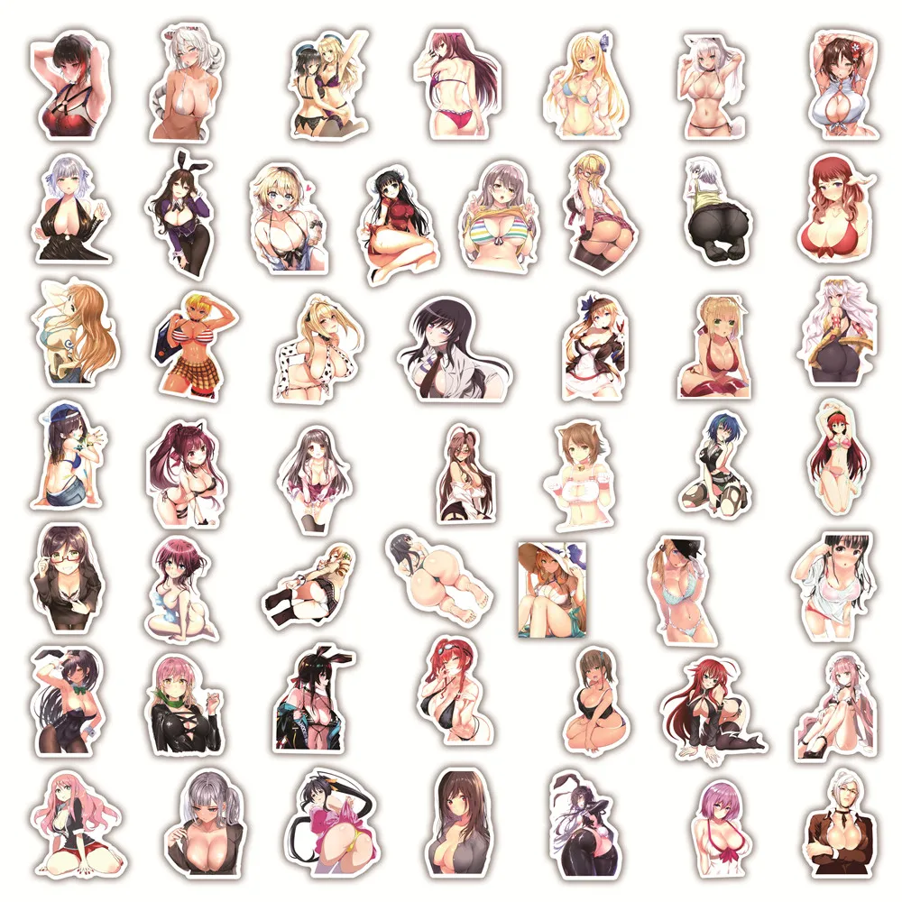 10/30/50 sztuk seksowna dziewczyna Hentai naklejki klasyczne Anime naklejka zabawki lodówkę deskorolkę kask rower DIY Waifu naklejki na prezent dla
