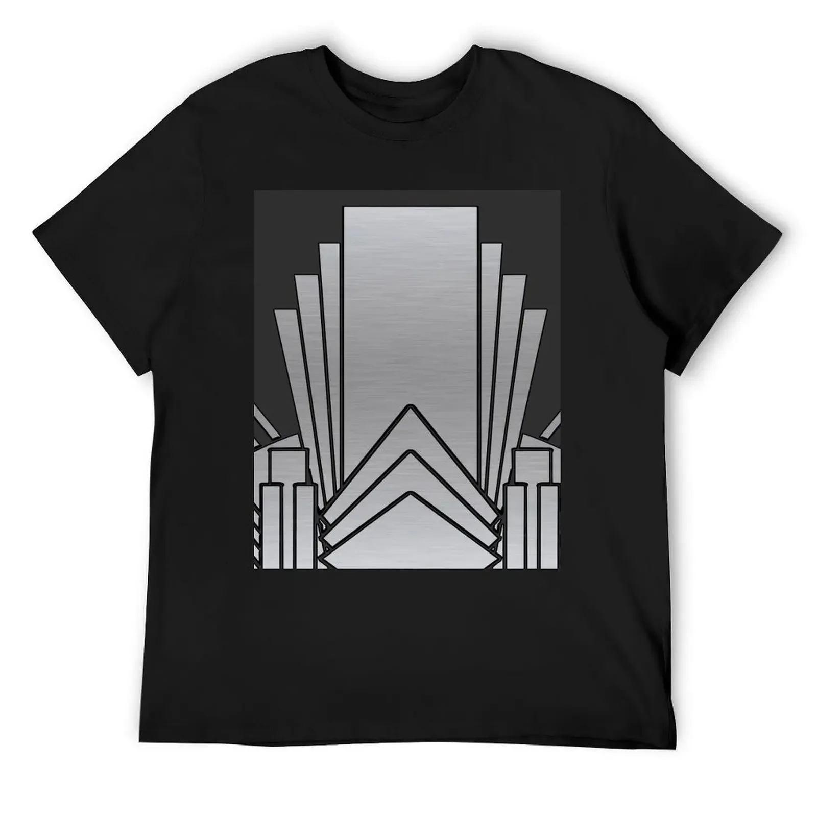 

Silver and black art deco T-Shirt customizeds custom t-shirts graphic t shirt vintage Men's t shirts