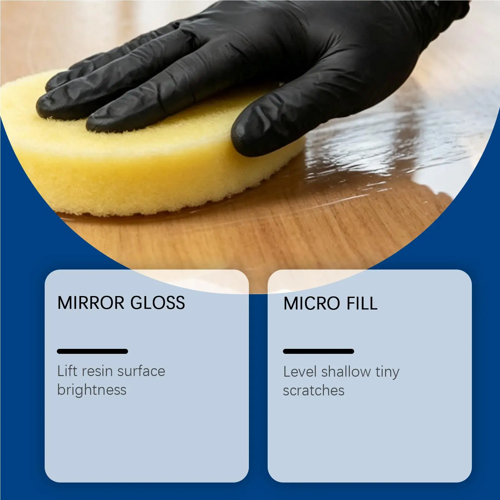 50g Crystal Clear Epoxy Resin Polishing Compound High Shine Repair Solution With Sponge For Resin Art Crafts Furniture Floors