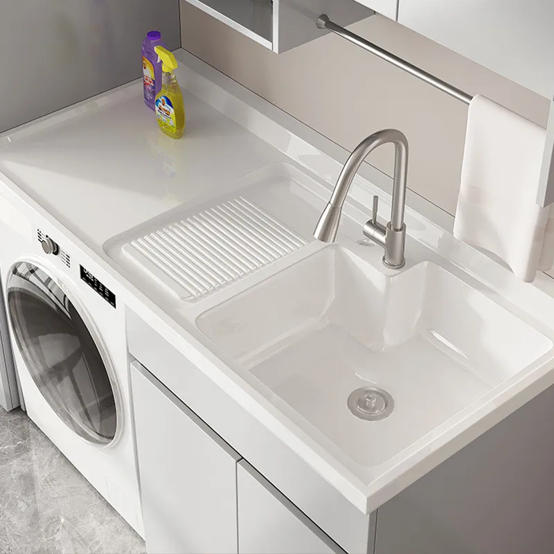 Picture 4: Balcony laundry cabinet integrated basin laundry sink with rubbing board