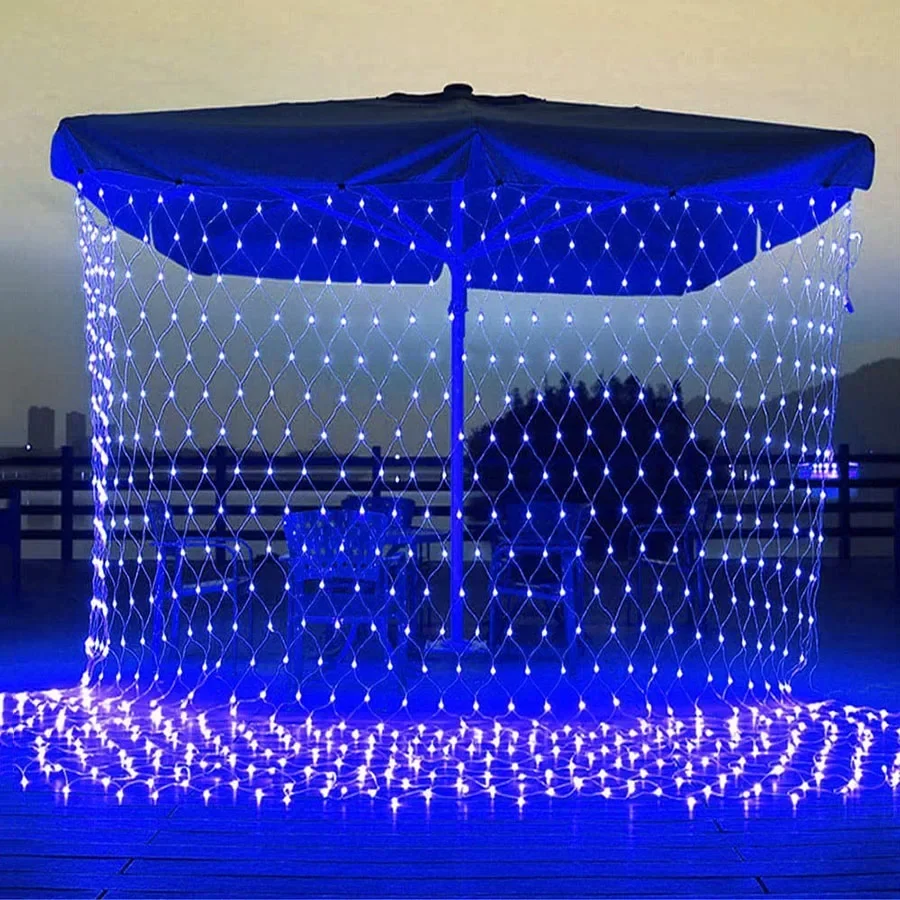 

Net LED String Lights 8Modes 220V 1.5x1.5m 3X2M 2X2M Festival Christmas Decoration New Year Wedding Party Outdoor Waterproof