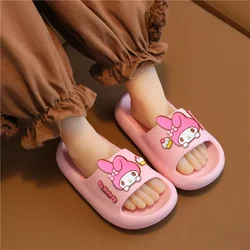 Sanrio Kuromi Cute Summer Kids Sandals Soft Slippers Indoor Outdoor Quick-Drying Cartoon Anime Sole Anti-Slip Girls Boys Gift