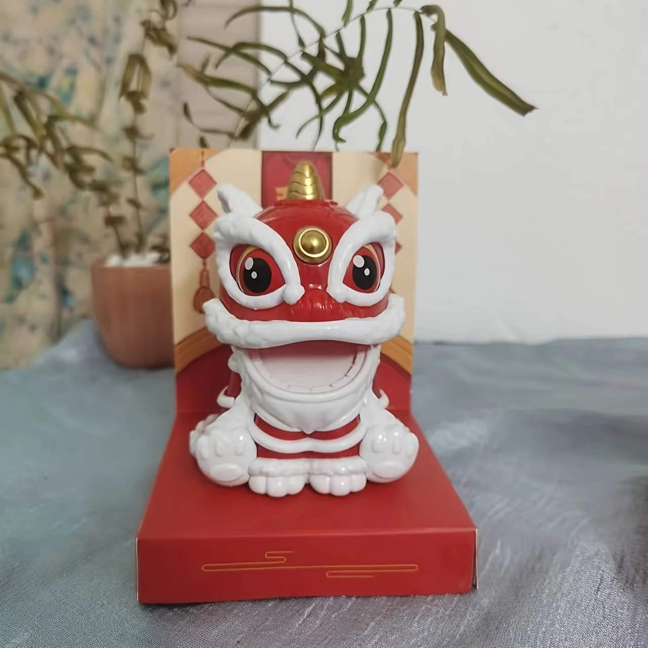 1 Piece Of Solar Energy Awakening China-Chic Lion, Chinese Style, Lucky Lion Dance, Car Accessories, Cute Annual Meeting Gifts,