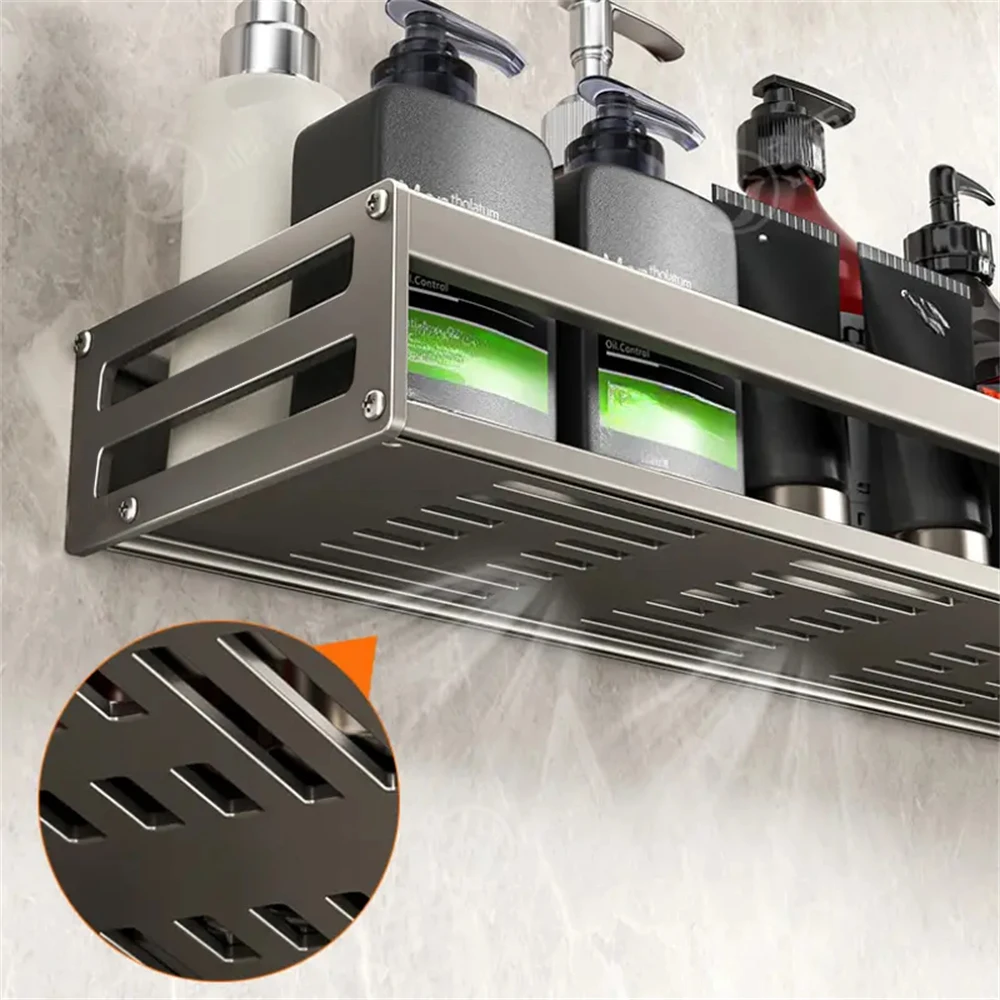 1 Piece Wall Bathroom Item Storage Rack Towel Rod Item Storage Hook Multifunctional Storage Rack By The Washbasin