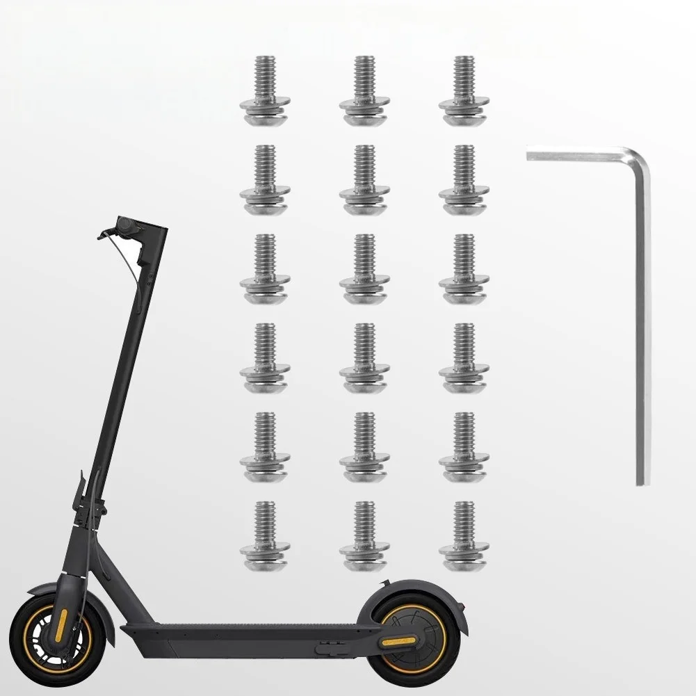 Stainless Steel Bottom Storage Compartment Screw Kit with Wrench for For ninebot For MAX G30 Scooter Maintenance and Replacement