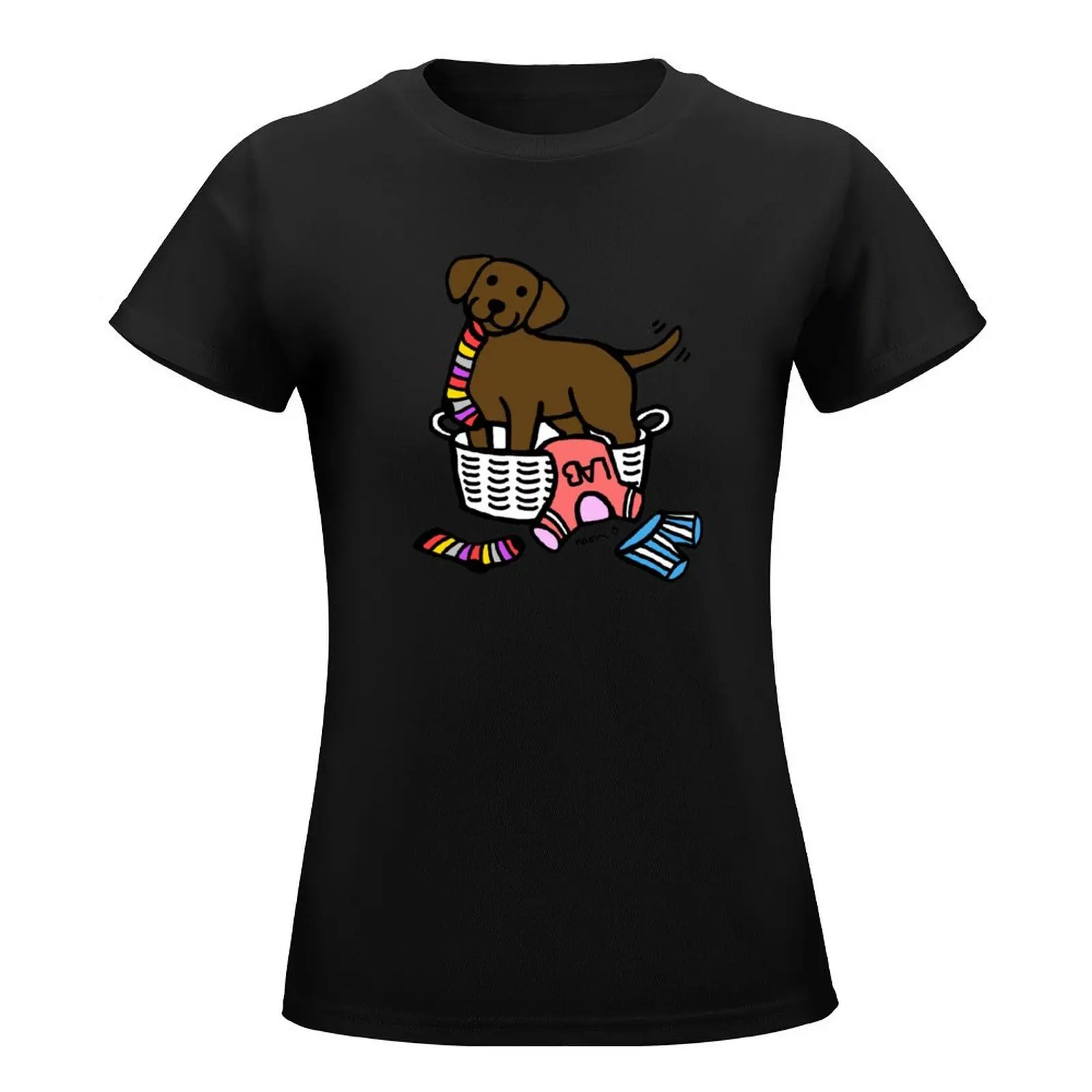 Chocolate Labrador Laundry Basket T-Shirt cute clothes kawaii clothes Short sleeve tee t-shirts for Women graphic tees funny