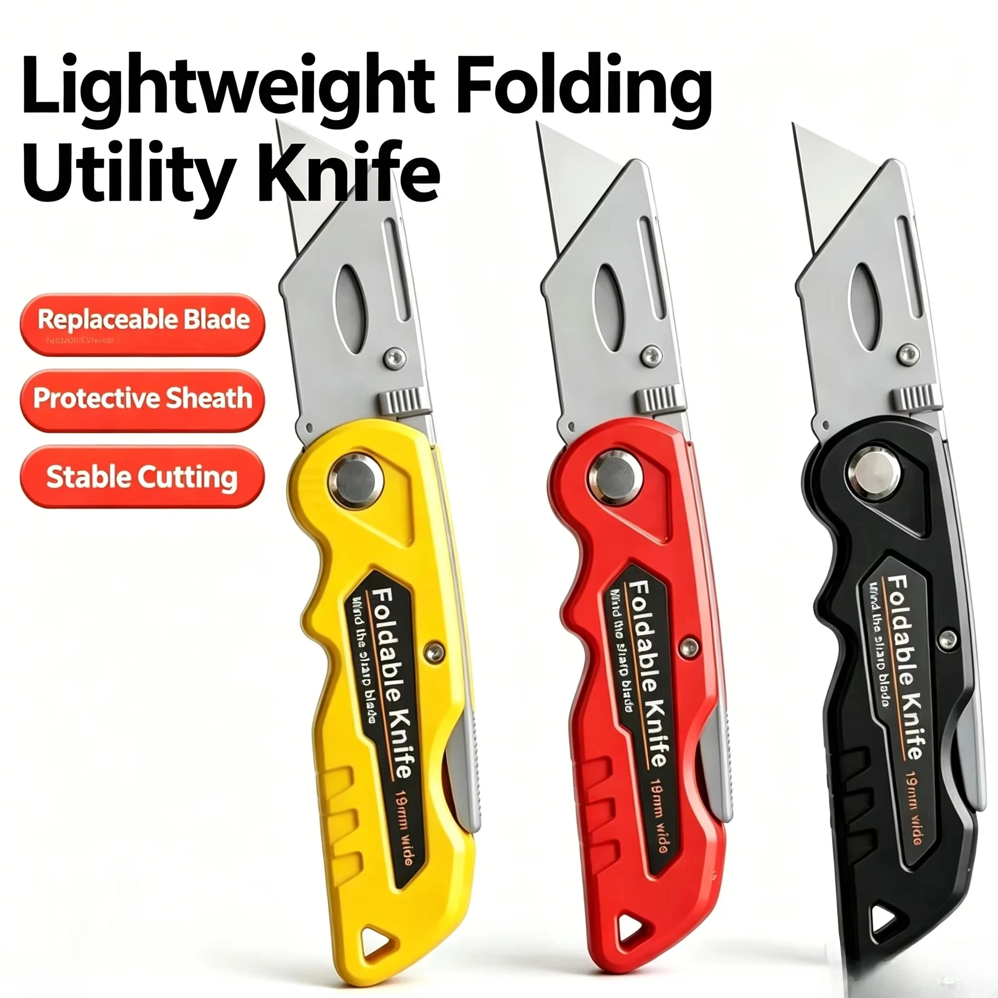 2 Utility Knives Set Multifunctional Folding Combination Quick-Change Wire Stripping Pliers &Flexible Scissors Replaceable Blade