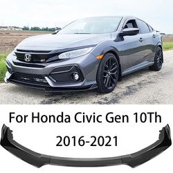 HTTYYX Car Front Bumper Splitter Lip Diffuser Body Kit Spoiler Guard for Civic Hatchback/Sedan/Coupe/Type R FK7 FK8 Si 2016-2021
