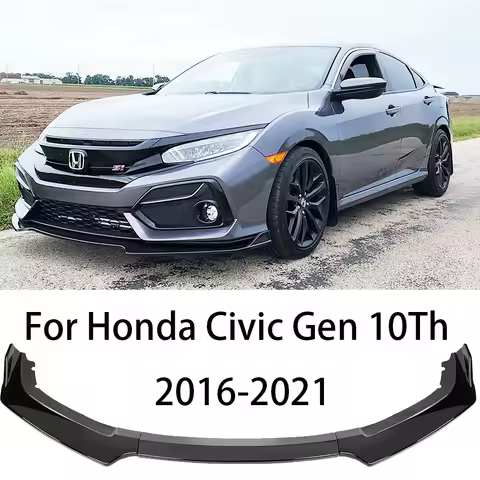 HTTYYX Car Front Bumper Splitter Lip Diffuser Body Kit Spoiler Guard for Civic Hatchback/Sedan/Coupe/Type R FK7 FK8 Si 2016-2021
