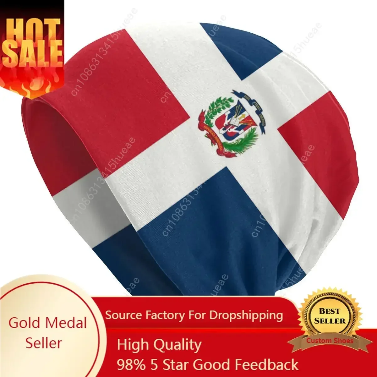 

Unisex Winter Warm Bonnet Homme Knitted Hats Hip Hop Dominican Republic Flag Beanie Cap Outdoor Beanies Caps For Men Women