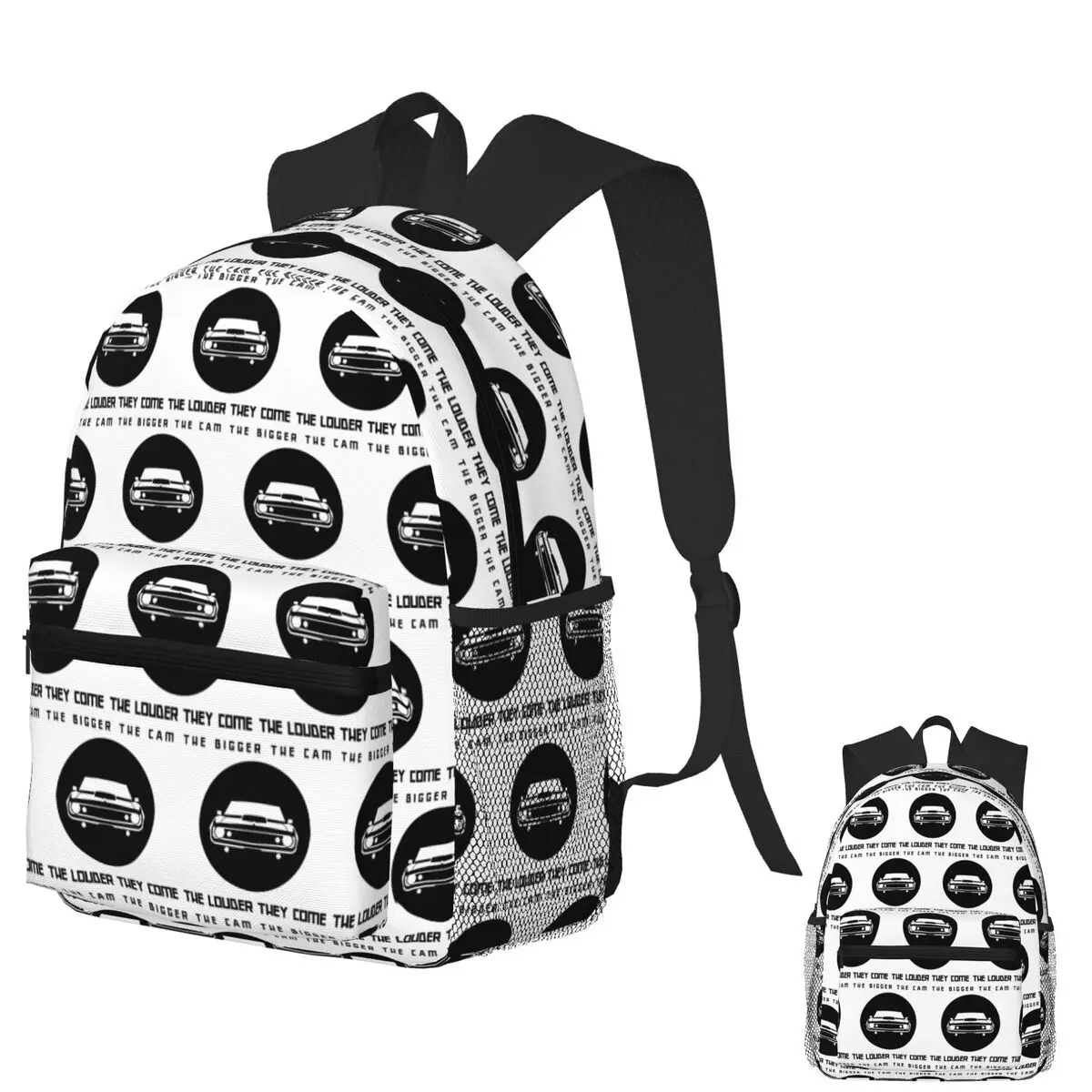 

The Bigger The Cam, The Louder They Come Student Backpack School Bag Hiking Travel Daypack for Boys Girls Bookbag Shoulder Bags