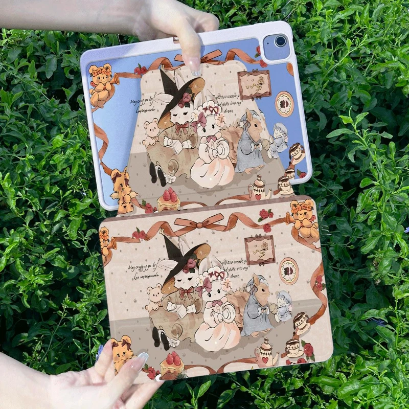

Элегантный чехол-подставка Lady Rabbit Smart для Ipad 2017 10,5 дюймов Ipad Mini 6 10,2 7-го 8-го 9-го поколения IPad Pro 11 2022 Чехол для планшета