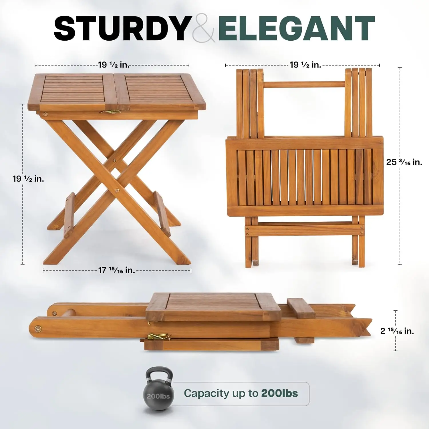 

19.5 Inch x 19.5 Inch, Heavy Duty 200 Lbs Capacity Loading, Space-Saving for Garden & Balcony, No Assembly