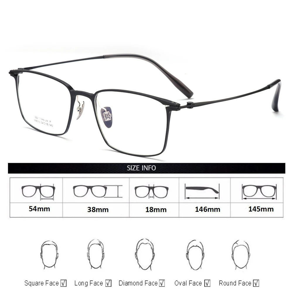 KJDCHD Aluminum Magnesium Titanium Prescription Glasses Myopia Hyperopia Progressive Anti Reflection Formula Eyeglasses 99816