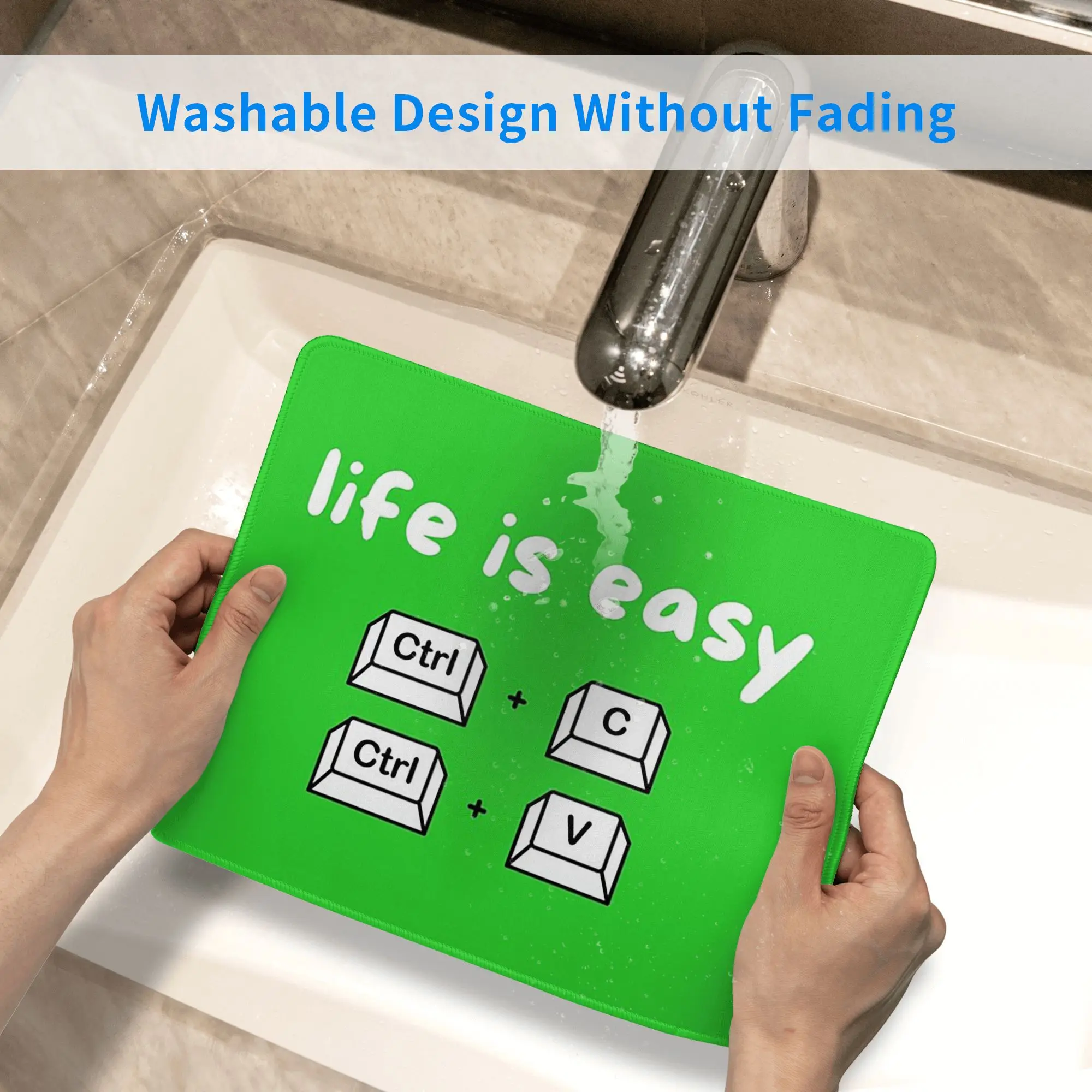 人生は簡単 ctrl c と ctrl v マウスパッド コンピューターキーボード マウスパッド ゲーミングPC ノートパソコン デスクマット オフィスアクセサリー テーブルマット