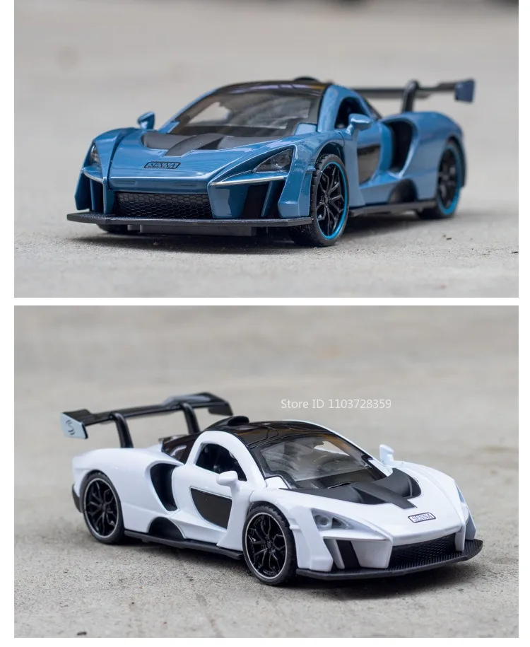 1:32 720S Senna Modell Spielzeug Sportwagen Legierung Druckguss Sound Licht Exquisite Innen Zurückziehen Supercar Modelle für Kinder präsentiert – Detail 18