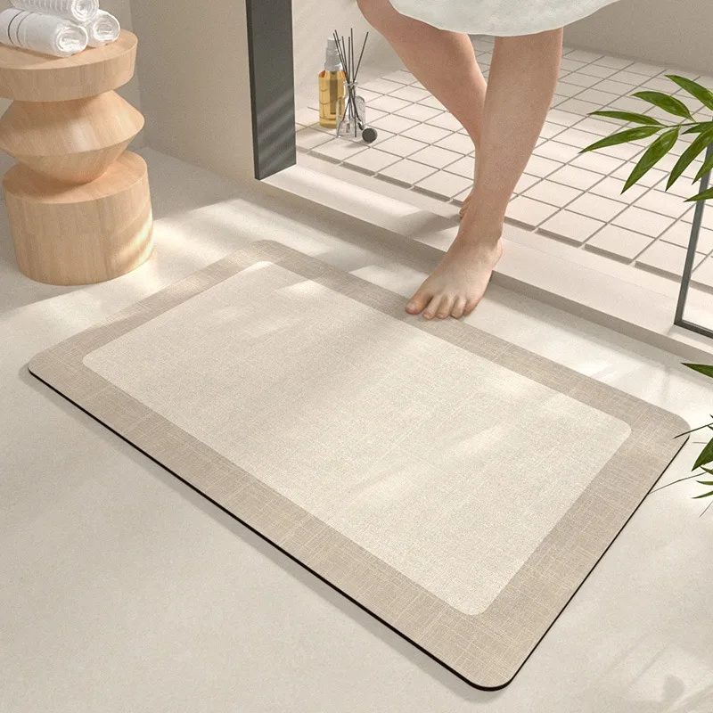 Bathroom Floor Mat Japanese Style Solid Color Carpet Toilet Door Mats Absorbent Quick-drying Carpet Washroom Diatom Mud Soft Rug