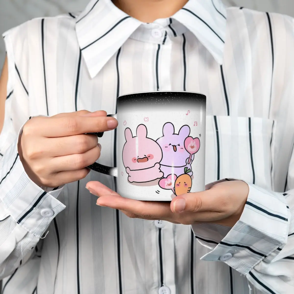 Asamimichaan Cute Asamimi Mug Funny Ceramic Coffee Cups Tea Mugs Milk Cup Drinkware Gift for Woman Man