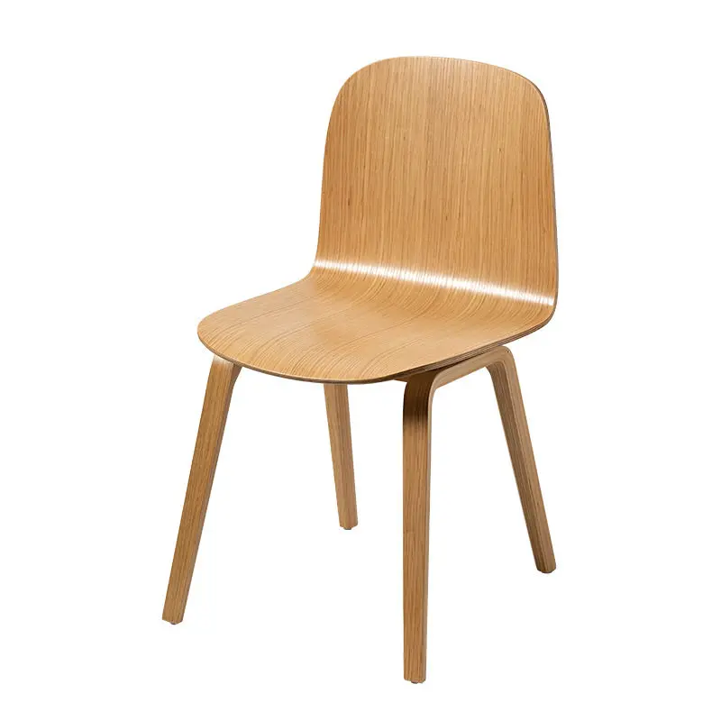 Solid Wood Dining Chair Minimalist Bentwood Seat Ergonomic Home Restaurant Cafe Chair Stylish Lounge Seating for Living Room