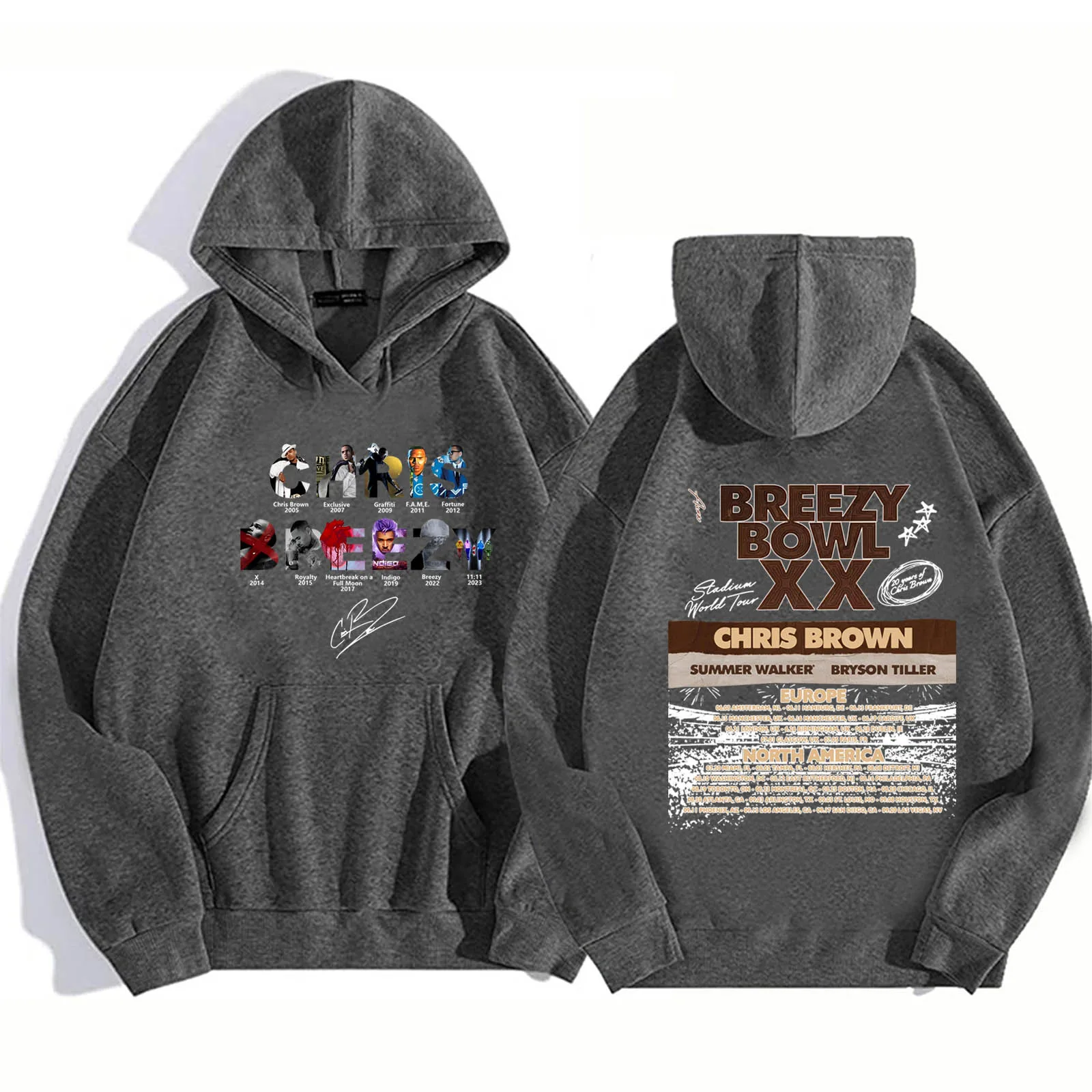 

Chris Brown Breezy Bowl Merch Hoodie Harajuku Pullover Tops Man Woman Chris Brown Sweatshirt Fans Gift