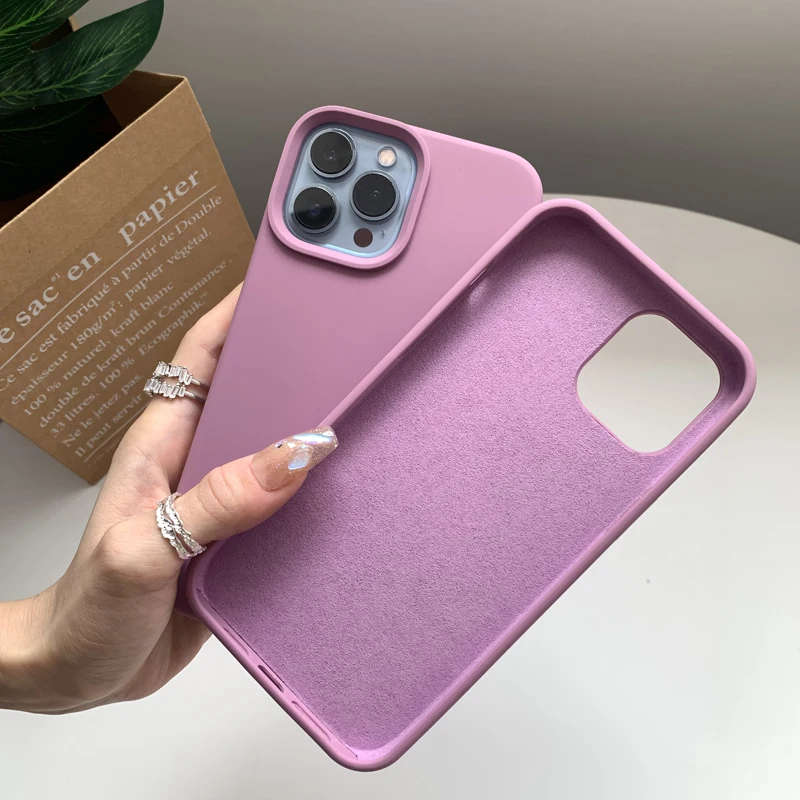 For iPhone 14 13 15 Pro Max Case Luxury Liquid Silicone Phone Case for iPhone 11 12 Pro Max XS XR 7 8 14 15 Plus Protection Case