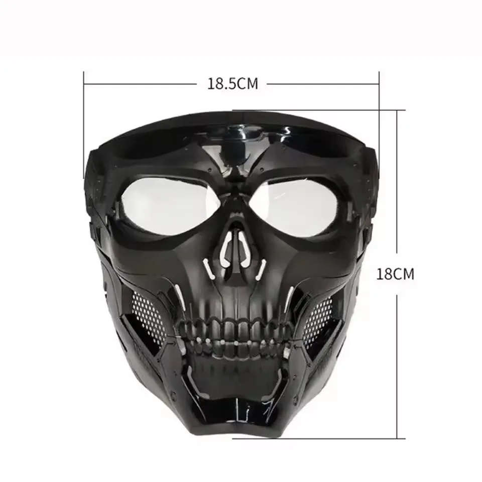 

Skull Mask Motorcycle Mask Bicycle Riding Windproof Full Face Skeleton Protective Mask Colored Goggle Tactical Cycling Bike
