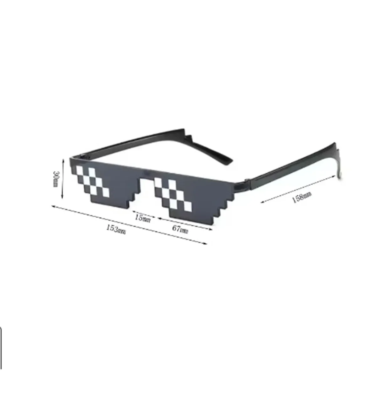 5 pezzi NUOVI occhiali da sole a mosaico Trick Toy Thug Life Glasses Deal With It Occhiali Pixel Occhiali da sole a mosaico nero Scherzi fantastici Giocattoli divertenti