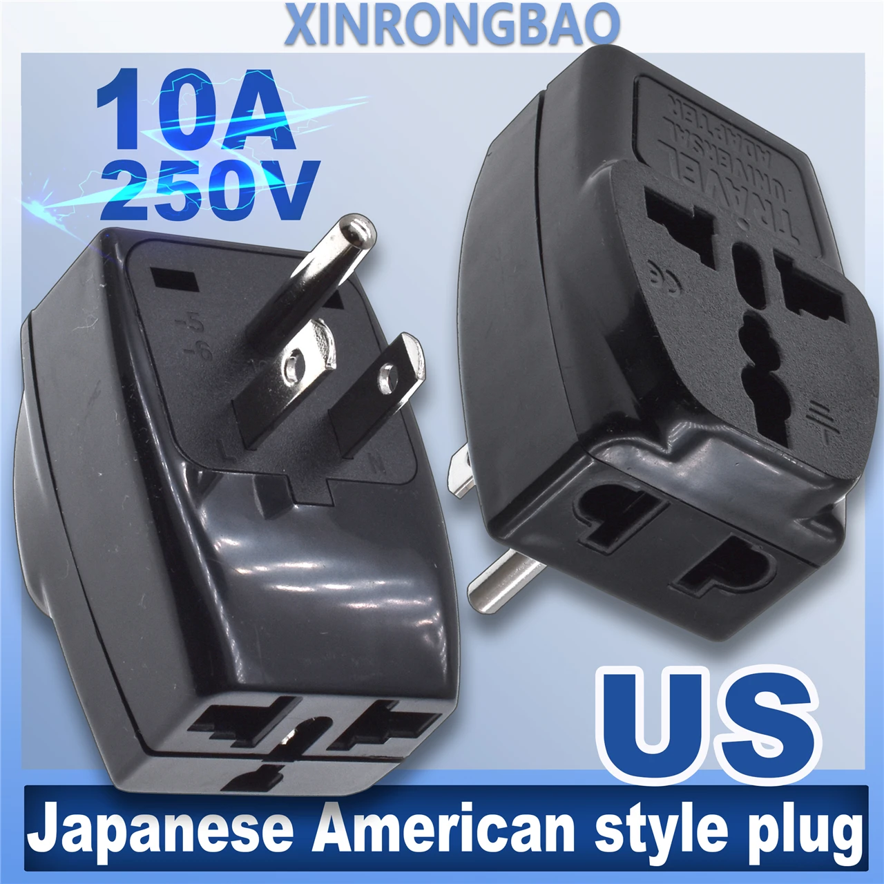 3-into-1 USA Canada Thailand travel adaptor plug universal socket convertor Type-B Japan and Philippines charging converters 10A