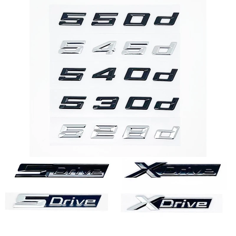 

Old Style Trunk Letter Emblem Sticker for BMW 5 Series E39 E60 E61 F07 F10 F11 G30 G31 - 520d 525d 528d 530d 535d 540d 545d