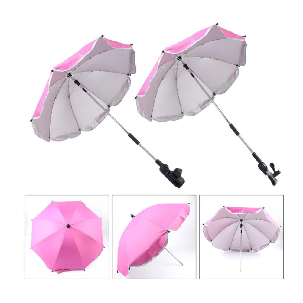 

Регулируемое крепление для зонта для детской коляски для защиты от солнца и дождя, подходит для коляски, мотор для велосипеда, 35,5 см, 8 ребер, черный