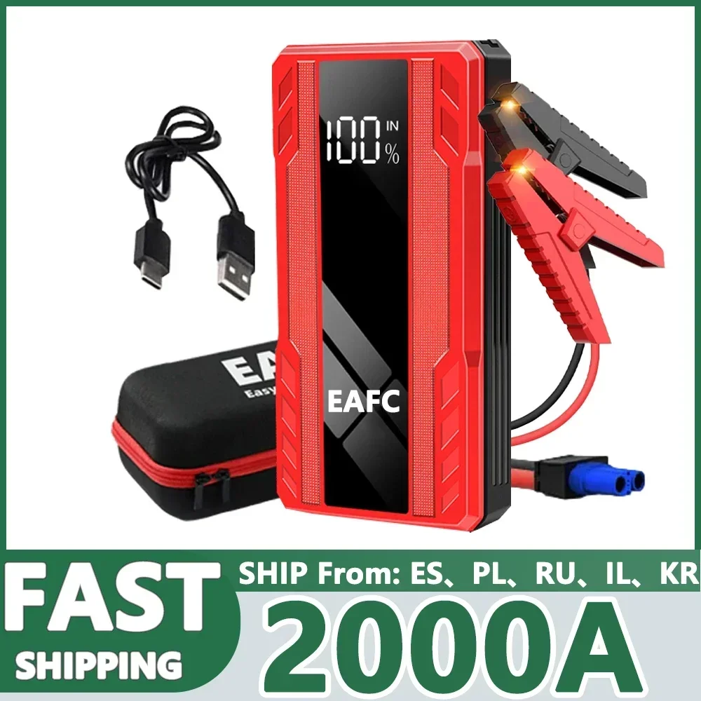 EAFC Power Bank 2000A Jump Starter Portable Charger Car Booster 12V Auto Starting Device Emergency Car Battery Starter