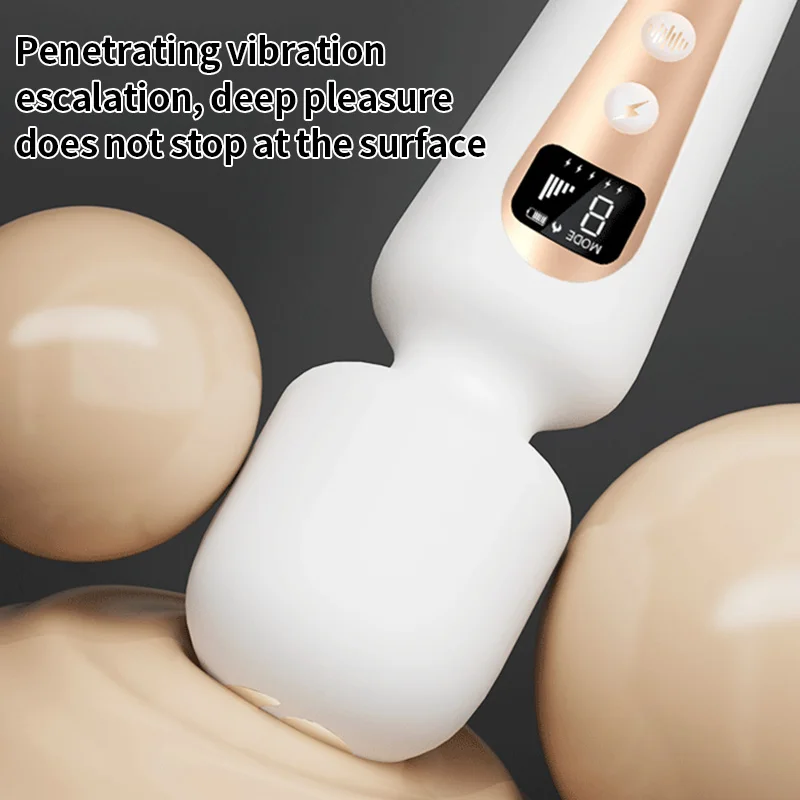 LCD display vibrator intelligent heating AV vibrator with 5 different frequencies magnetic suction charging female sex toys